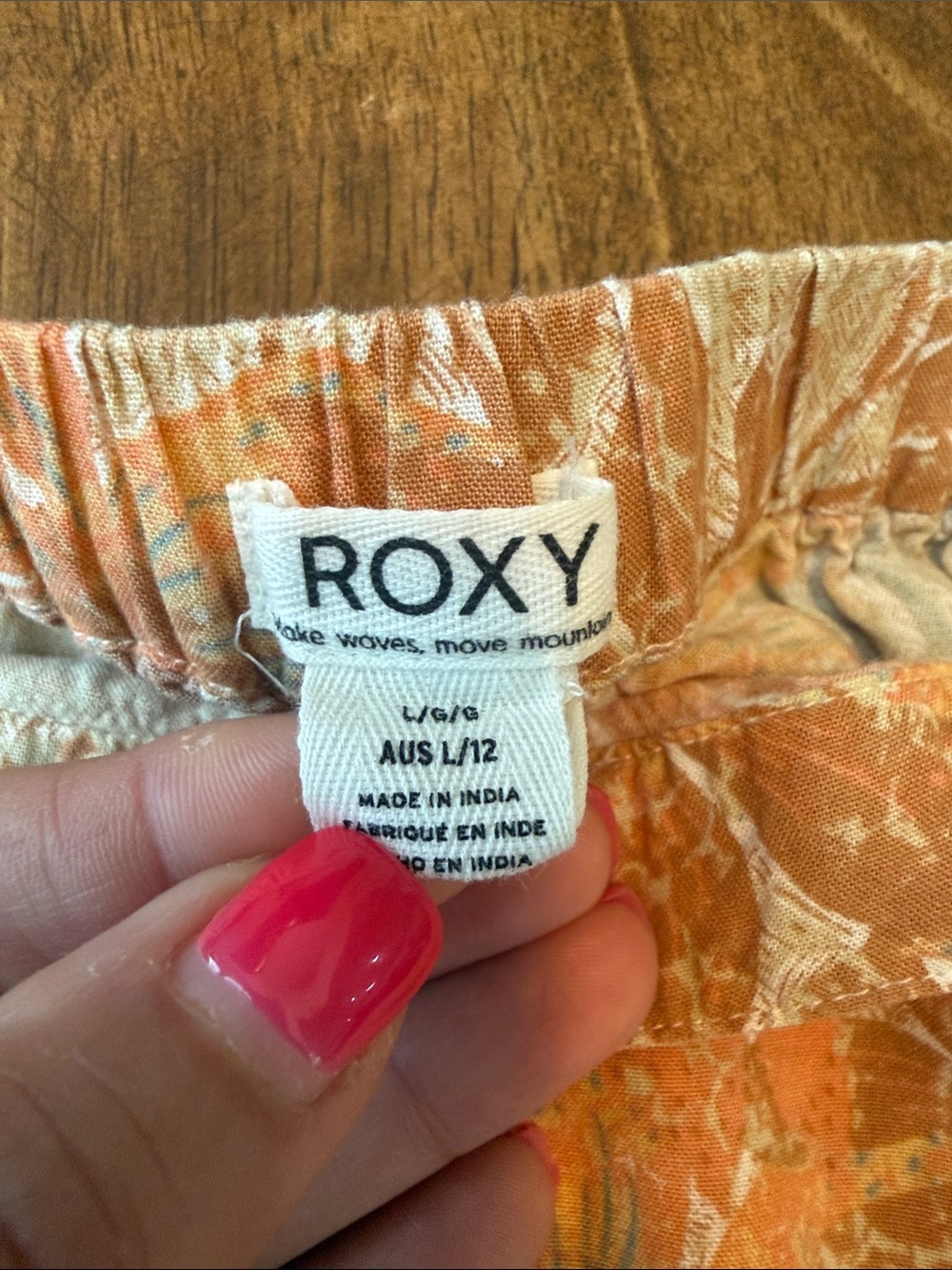 Roxy Peach Floral High-Low Ruffle Mini Skirt - Picture 2 of 4